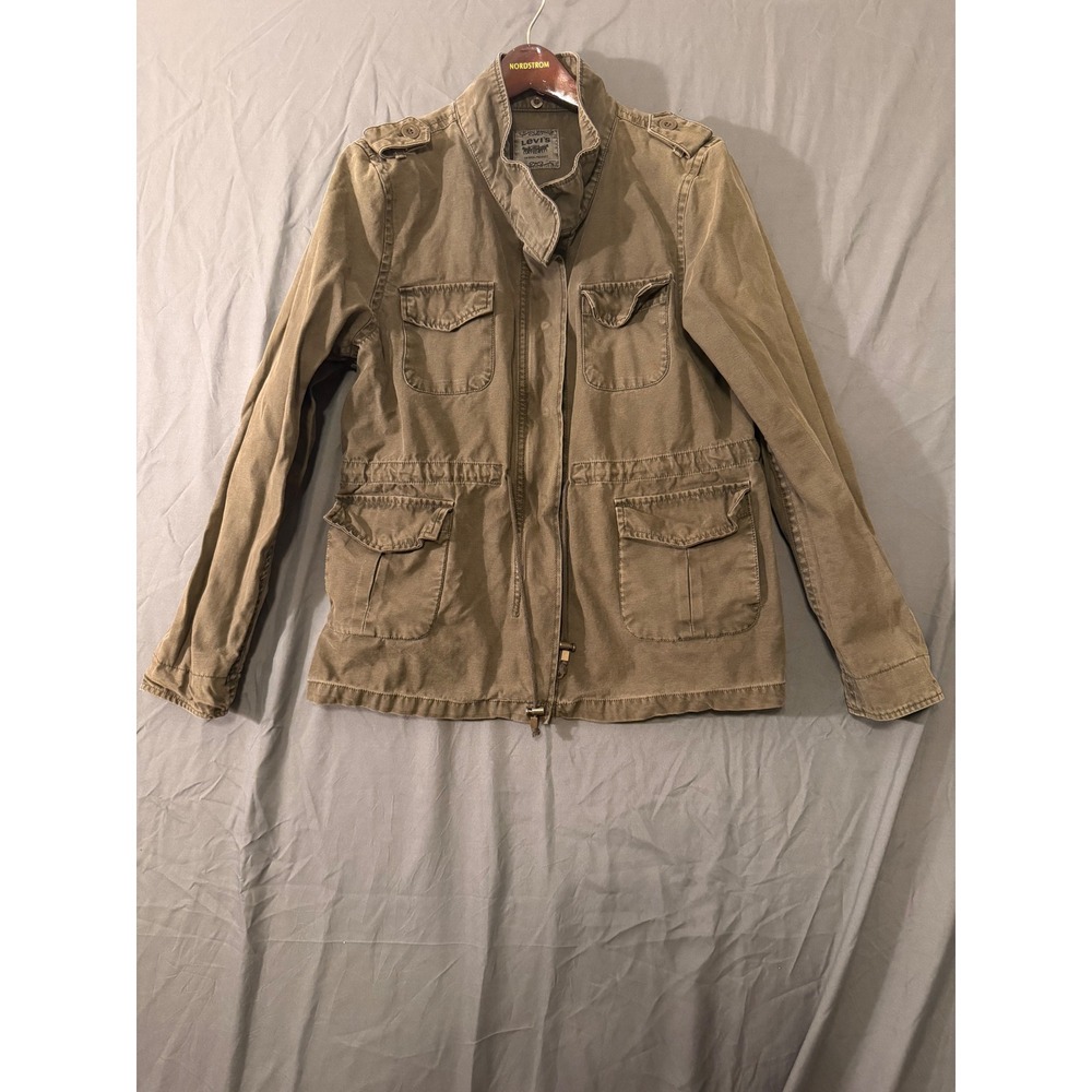 Levis Mens XXL Field Jacket Olive Green Utility Military Coat Blanket Lined